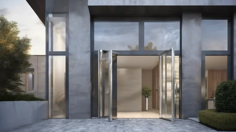glass aluminum entrance door slamming closed